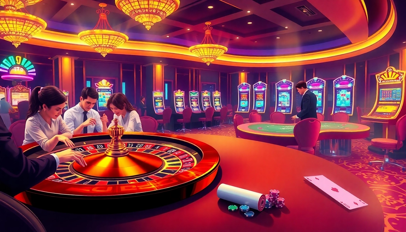 Exciting casino scene showcasing a roulette table at nhà cái 69VN, inviting players to join in the thrill.