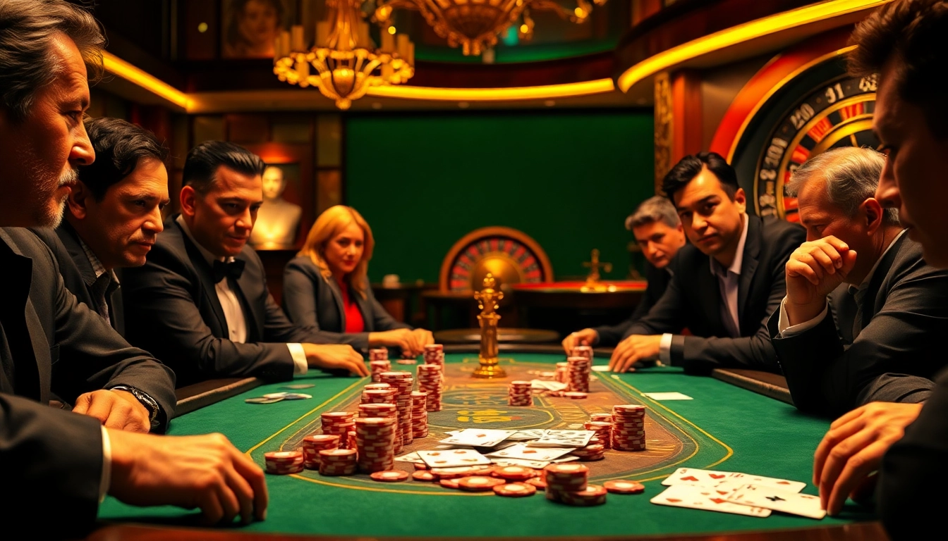 Engage with the thrilling vibe of bong da lu fun at an exciting poker table, showcasing vibrant chips and intense action.