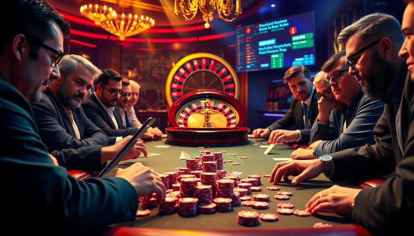 Engaging AI porn chat exchanges occurring at a high-stakes poker table, emphasizing thrilling gambling interactions and technology integration.