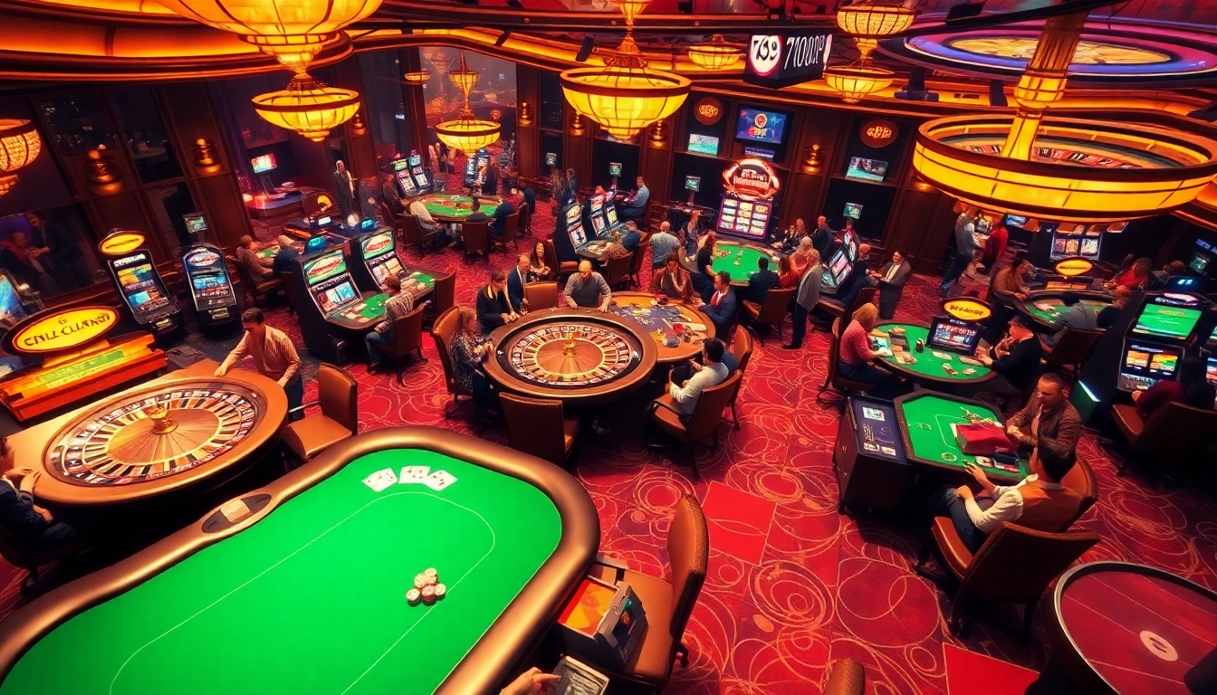Experience the thrill of 789P at an immersive casino landscape filled with vibrant gaming activity.