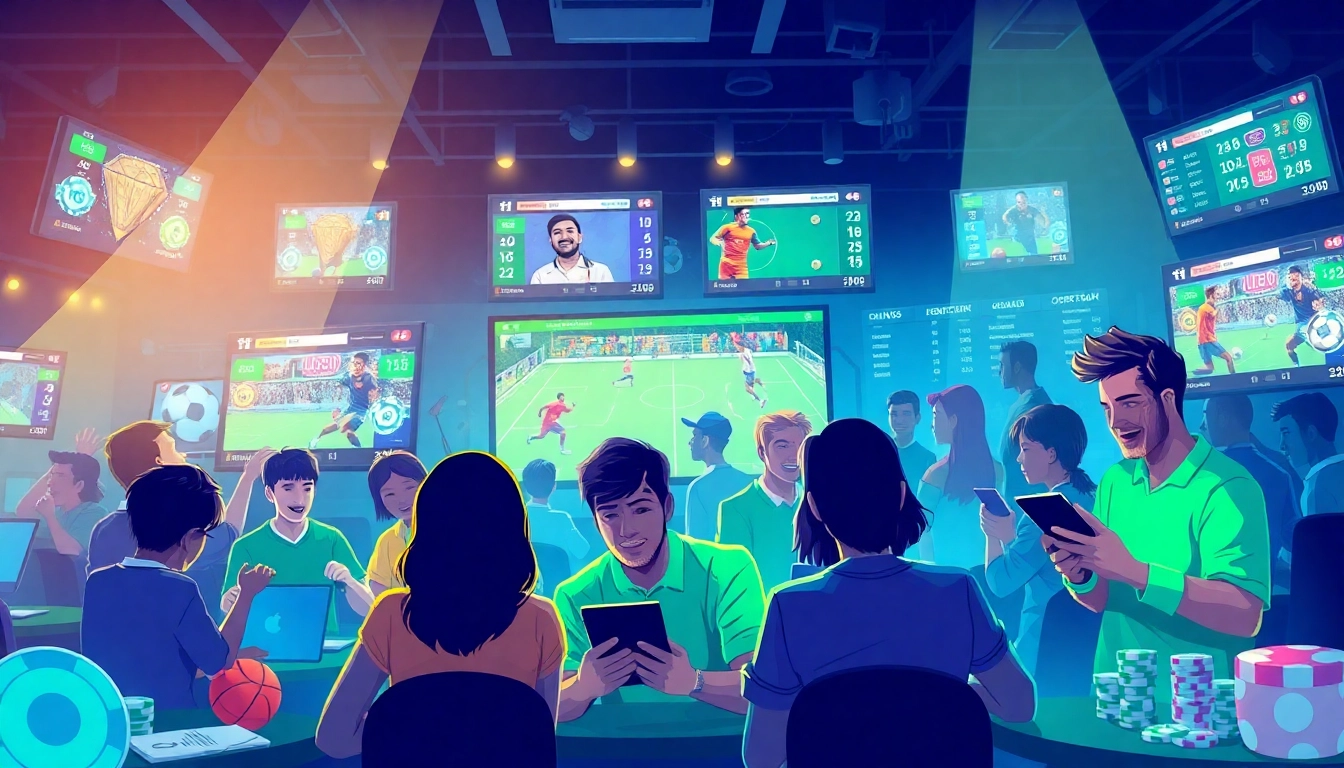 Engage in the excitement of GemBet's dynamic online sports betting environment with enthusiastic bettors.
